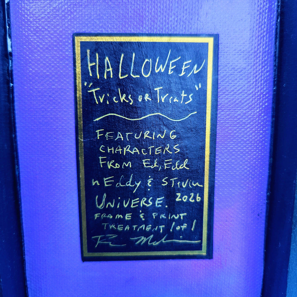 MED Halloween "Tricks OR Treats" Wood & Canvas Wall Plaque