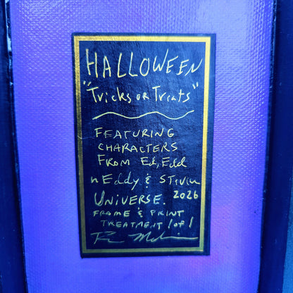 MED Halloween "Tricks OR Treats" Wood & Canvas Wall Plaque