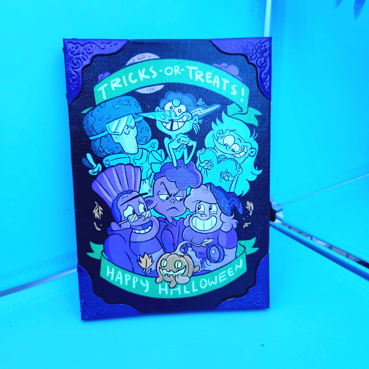 MED Halloween "Tricks OR Treats" Wood & Canvas Wall Plaque