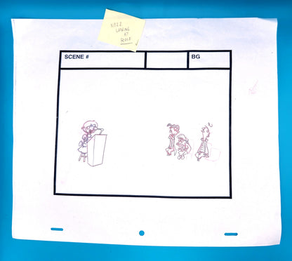Ed Edd n Eddy: "Rolf At The Mic" 3-Page Production Storyboard Scene