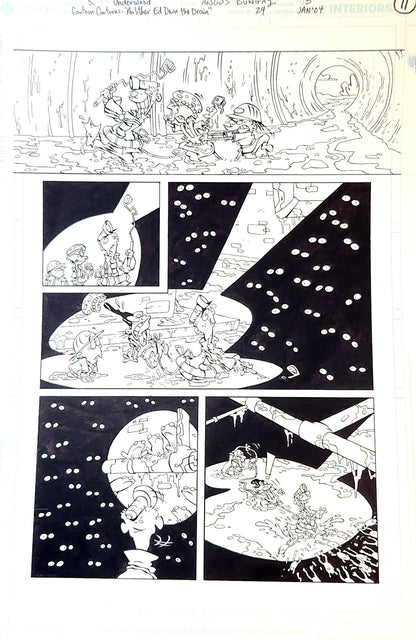 EEnE "Another Ed Down The Drain" Original 11 x 17 Inked Comic Page - Cartoon Network Block Party
